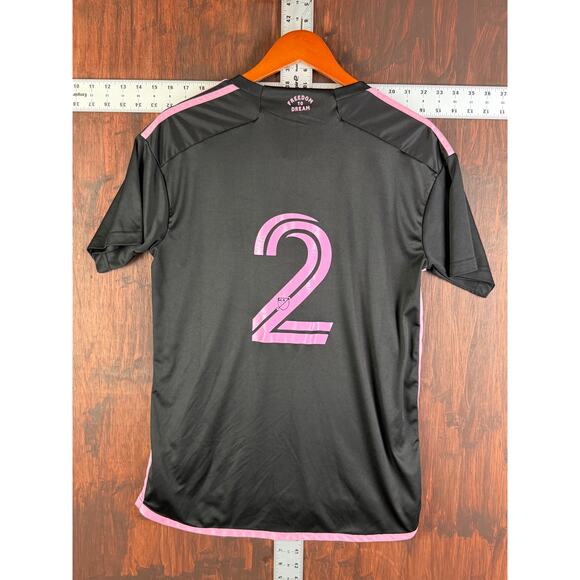 Adidas inter Miami CF Away Soccer Jersey #2 Slim Fit Black Pink Mens Medium - Picture 9 of 11